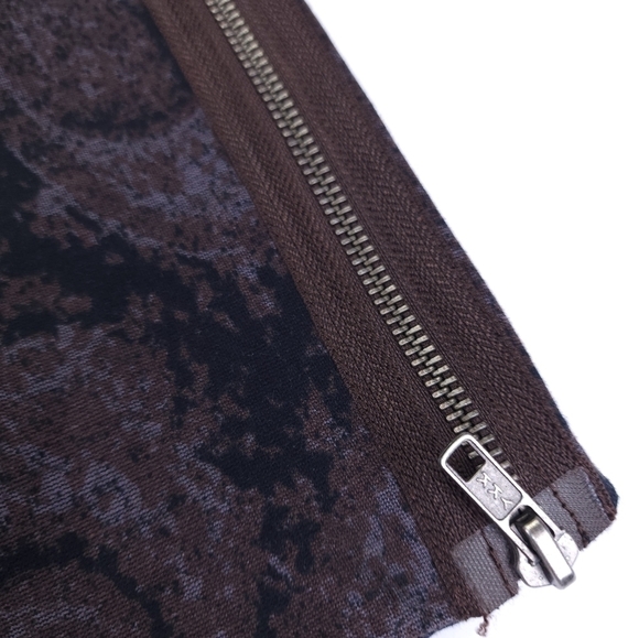 Woman Purple Brown Paisley Side Zip Skirt Sz 10 - Picture 6 of 7